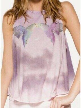 Wildfox Purple Birds of Paradise Galaxy Clouds Cassidy Tank Top Shirt Tee S